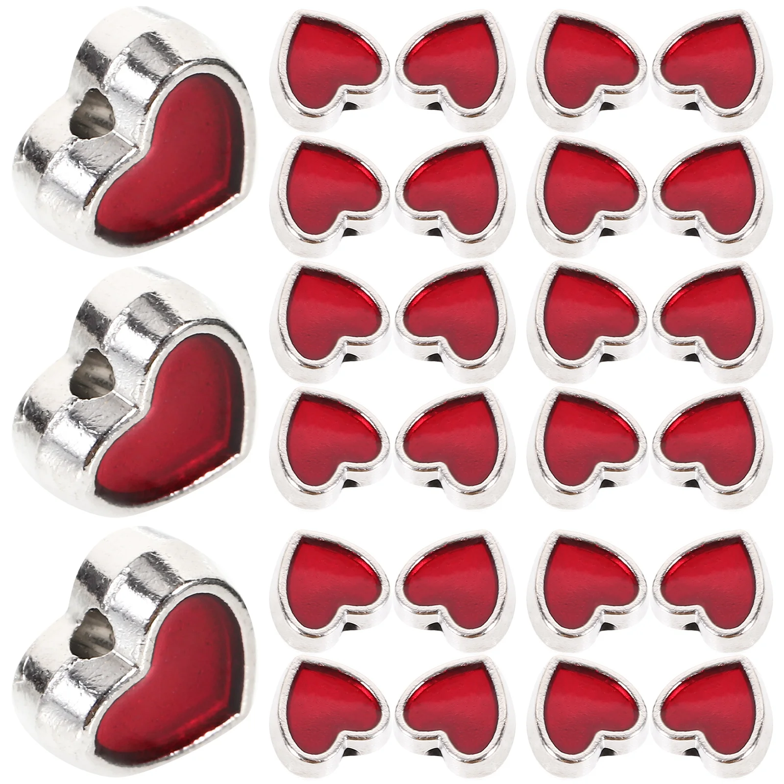 

100 Pcs Key Chain Accesorios Beads For Necklace Making Bracelet Kit Jewelry Loose Heart Beading Kits Alloy Beaded