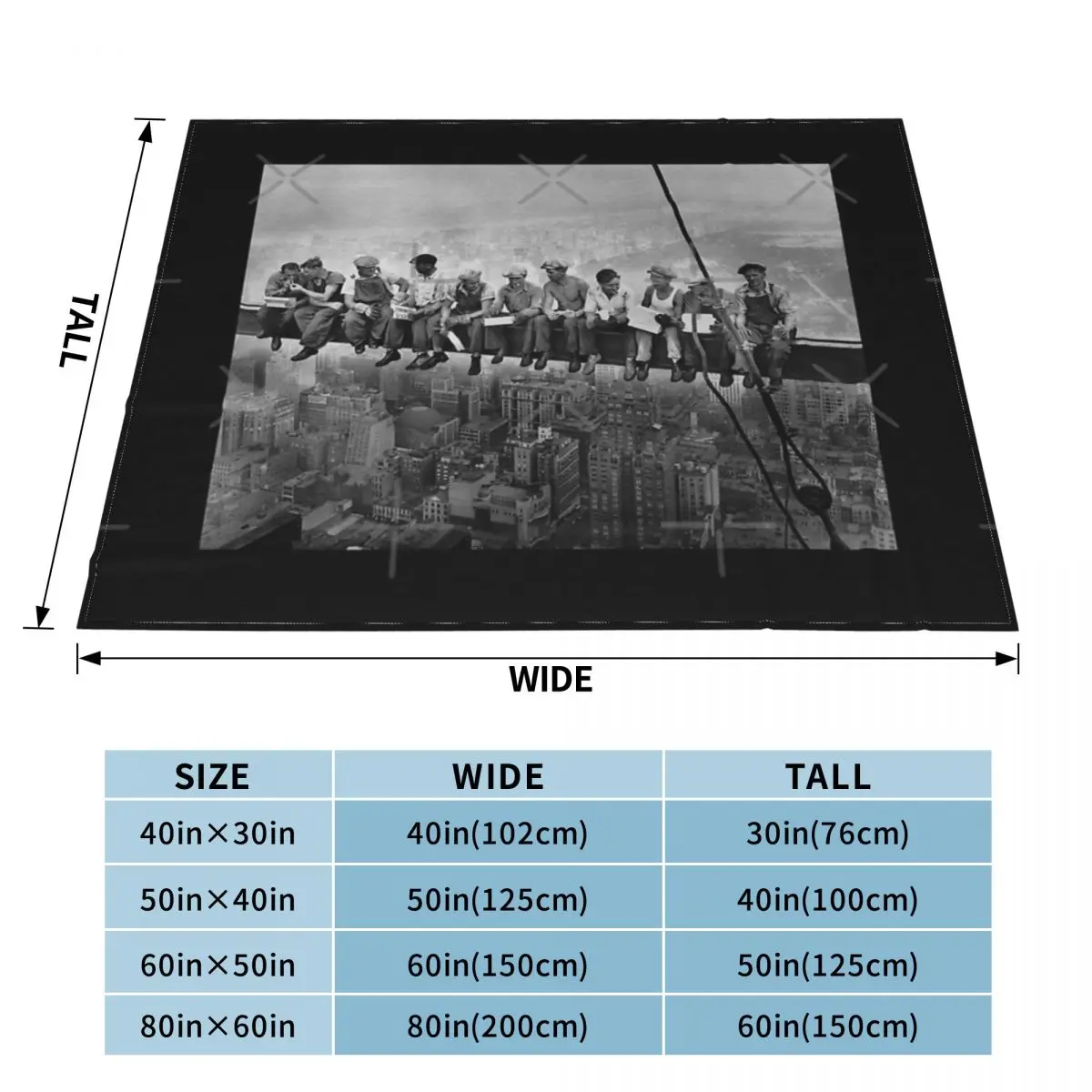 Обеденное одеяло с небом в стиле Нью-Йорка для двуспальной кровати