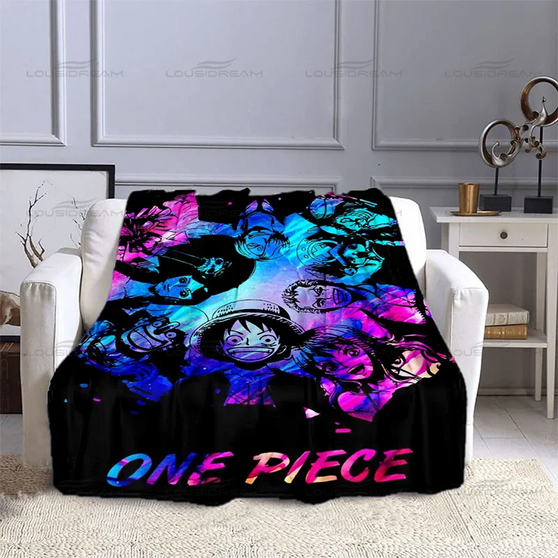

Popular Animation One Piece Blanket Cartoon Character Pattern Thin Blanket Flannel Portable Home Travel Office Blanket