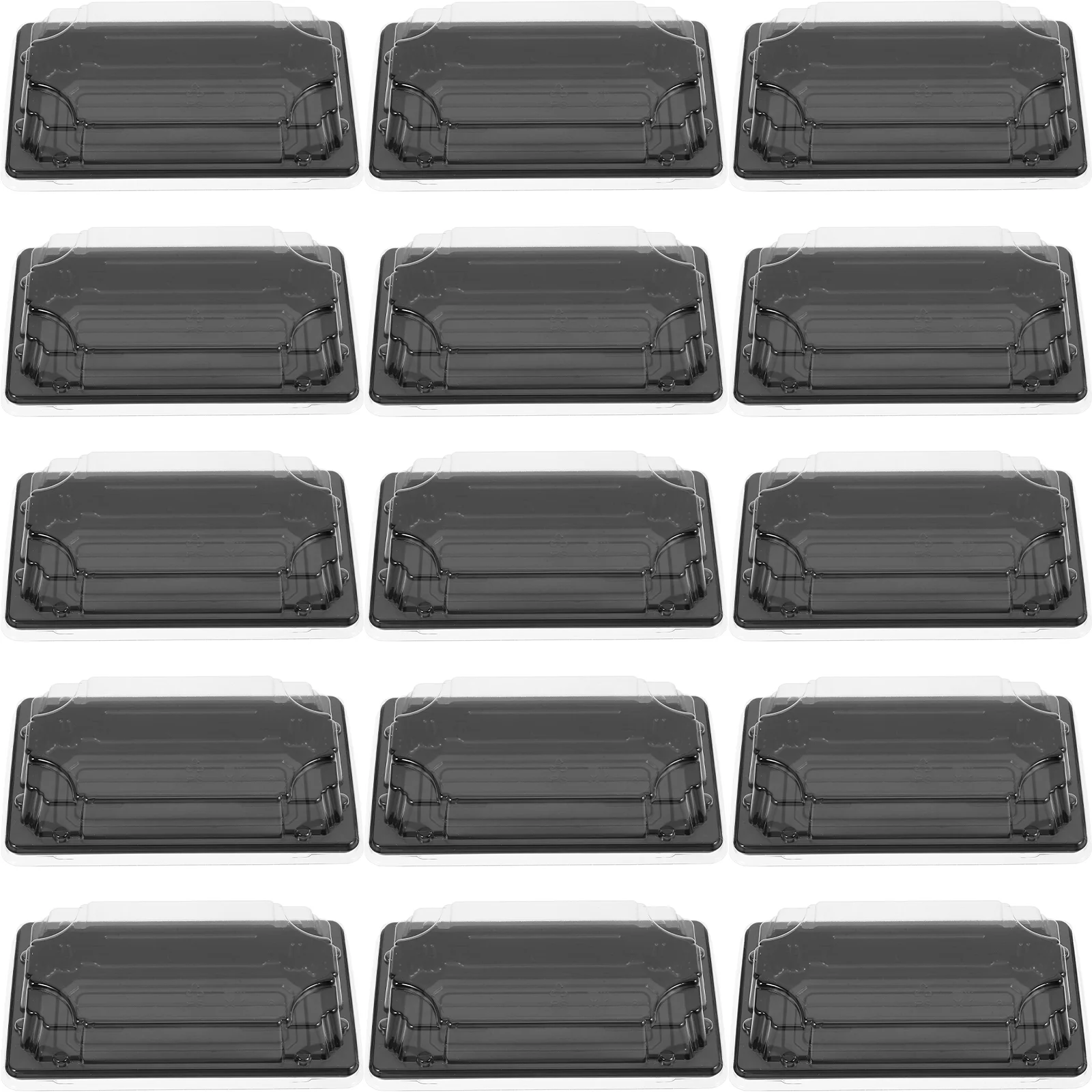 100PCS Disposable Sushi Packing Box Fruit Cake Carry Out Container Take Boxes (Black) packing boxes