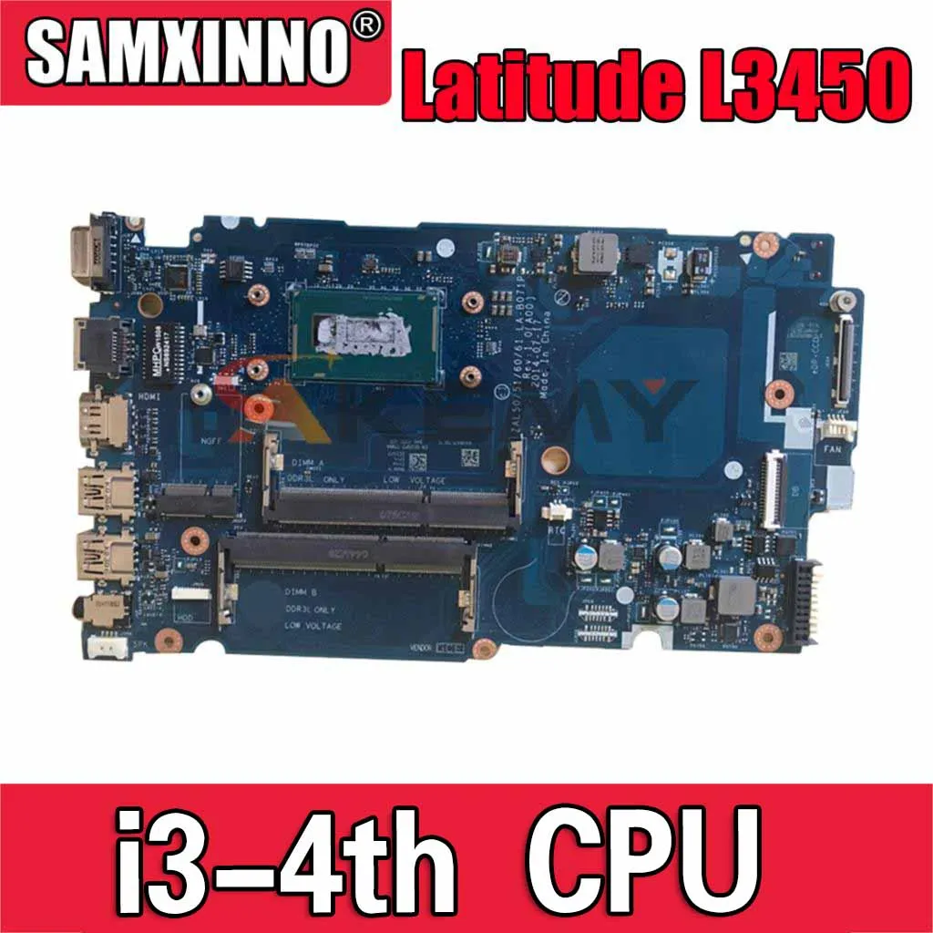 

Оригинальная материнская плата для ноутбука DELL Latitude L3450 i3-4th, системная плата для процессора CN-019XXT 019XXT LA-B071P DDR3
