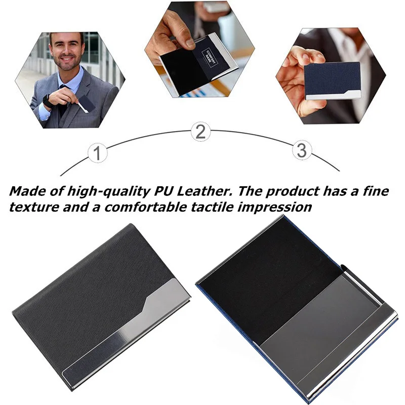 Держатель для кредитных карт из искусственной кожи с магнитной пряжкой