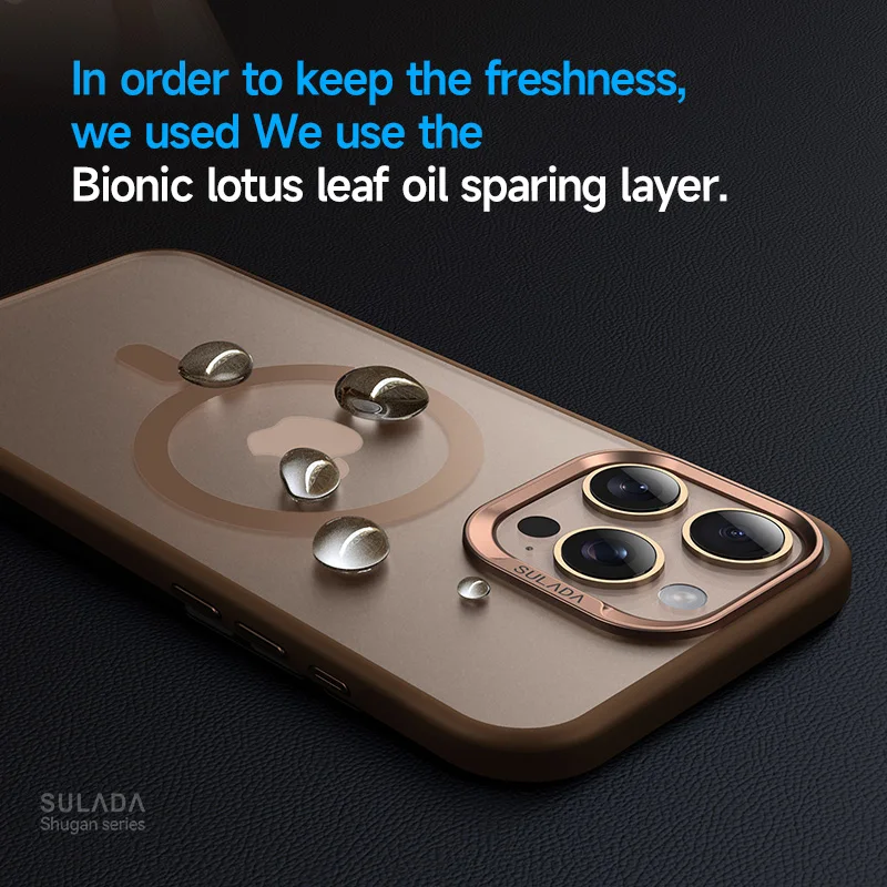 Приятный для кожи чехол iPhone 16 Pro Max SULADA Удобный телефона с магнитной серой