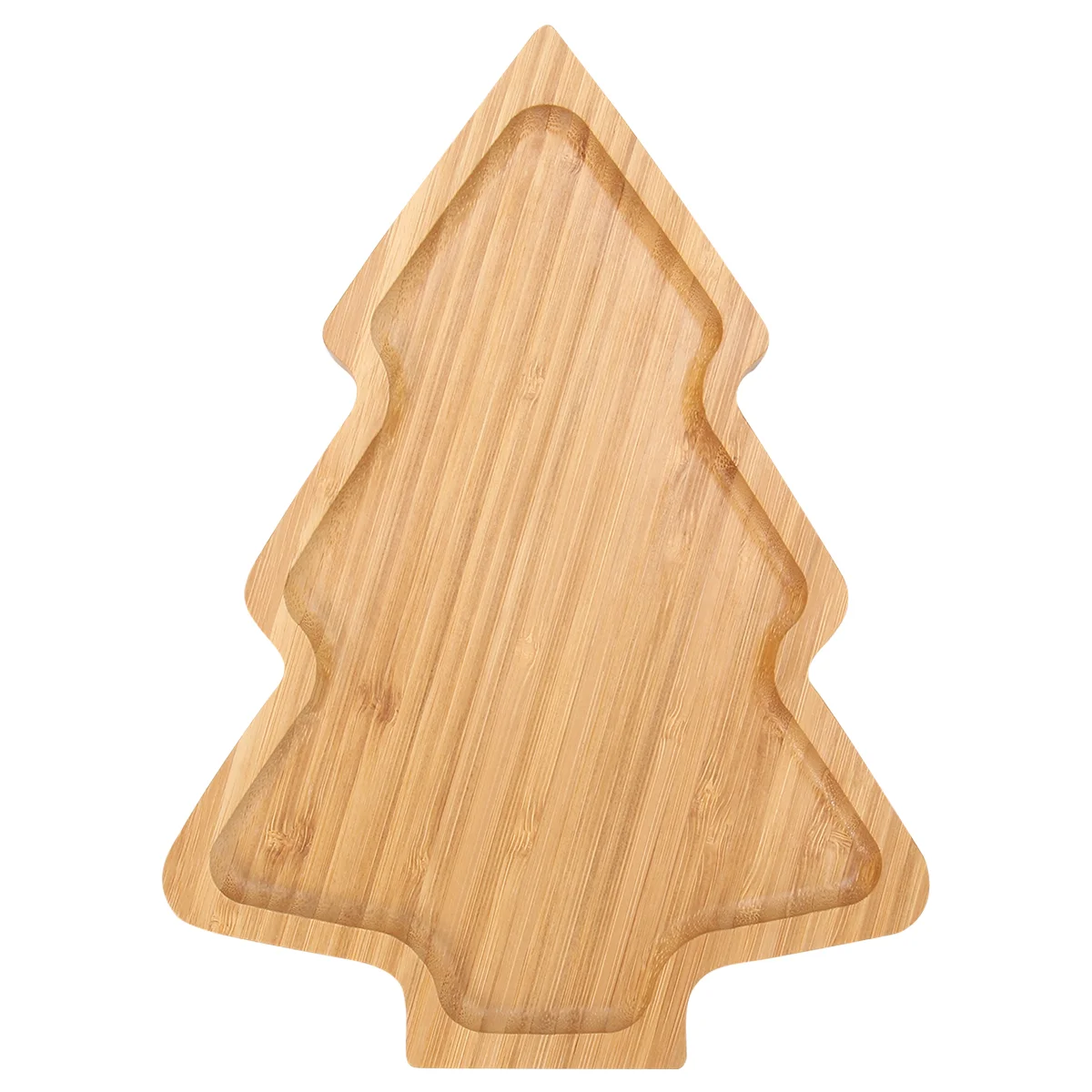 

Christmas Plate Decorative Dinner Tray Tree Shaped Service Board Cartoon Bamboo Salad Dish