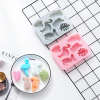6 cells big birds pink silicone material flamingo cake molds baking tools diy fondant biscuit pastry chocolate molds