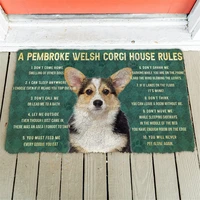 3d house rules pembroke welsh corgi dog doormat non slip door floor mats decor porch doormat