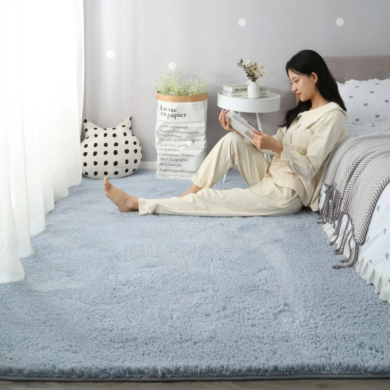 

Simple Modern Thick Lambskin Bed Bedside Bedroom Living Room Carpet Coffee Table Full Bay Window