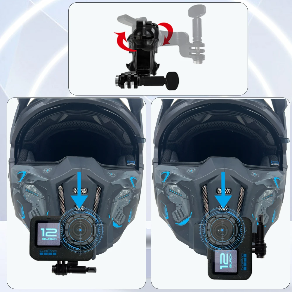 Алюминиевое Крепление для шлема ILM Z302 для GoPro Hero 12 11 10 9 8 Insta360 X4 Ace pro X3 X2 One rs DJI аксессуары (art.: 3920c73bb118a) - 3920c73bb118a