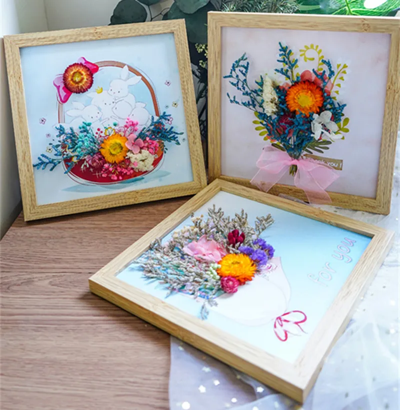 

Wooden Photo Frame DIY Handmade Flowers Gifts For Friends Home Decoration Children's Puzzle Wedding Souvenirs Outdoor Garden