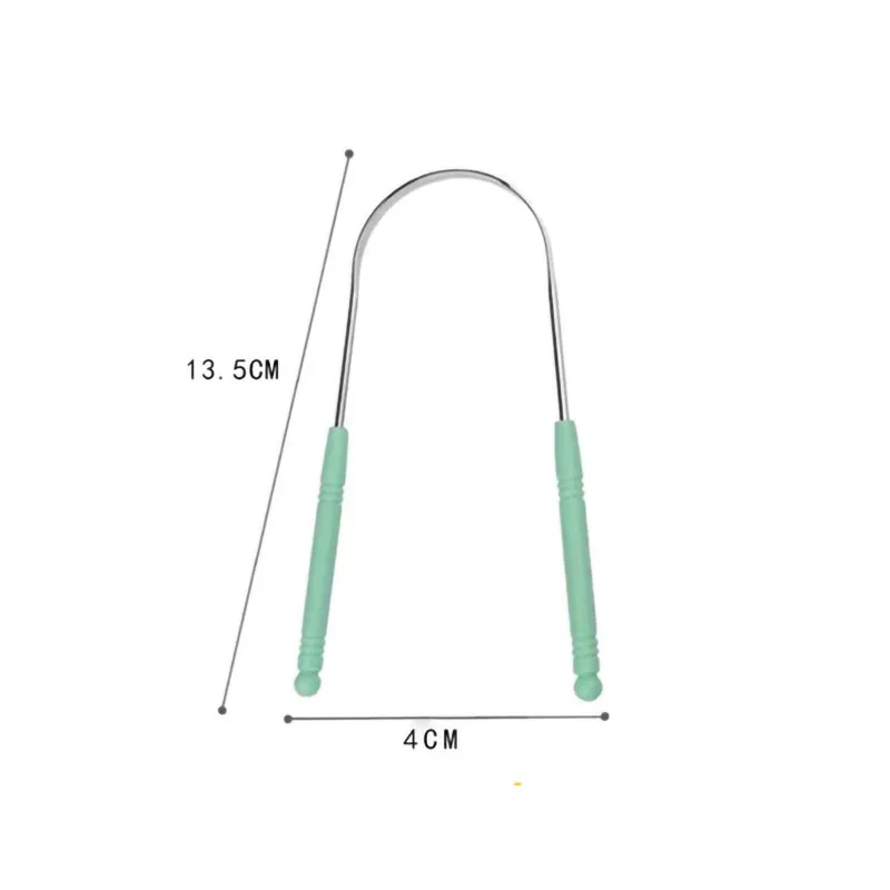 

Hot Sale Tongue Cleaner Scraper Stainless Steel Useful Fresh Breath Cleaning Coated Tongue Toothbrush Oral Hygiene Care