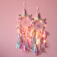 unicorn dream catcher boho kawaii room decoration accessories home decor wall hanging baby nordic bedroom decor led gift