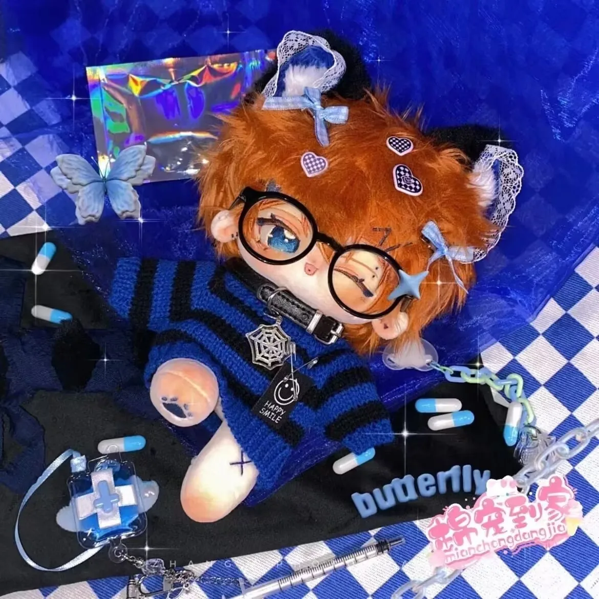 

20cm Anime Bungo Stray Dogs Nakahara Chuuya Plush Stuffed Doll Body Cosplay Dress Up Dolls Mascot Plushie Pillow Fans Xmas Gift