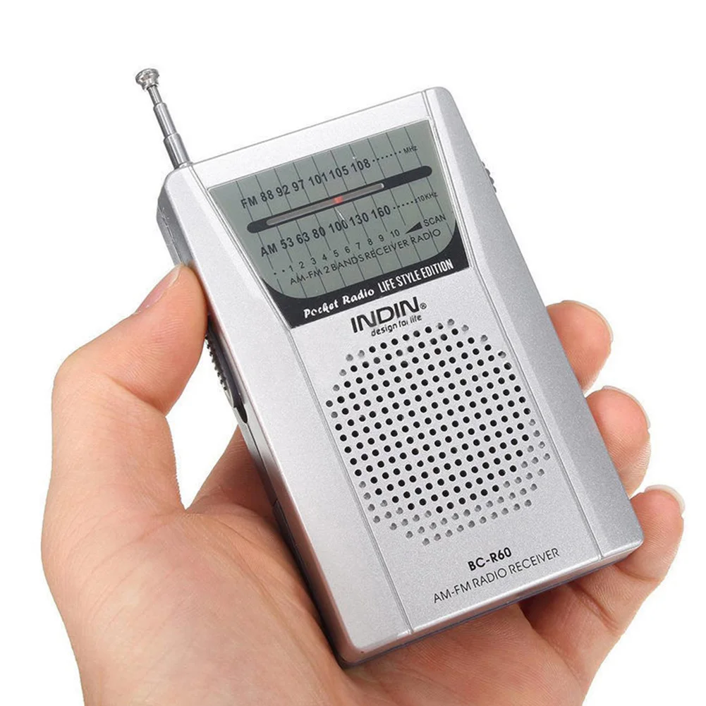 

Pocket Radio AM FM Battery Operated Portable Radio With Telescopic Antenna Earphone Jack For Indoor Outdoor