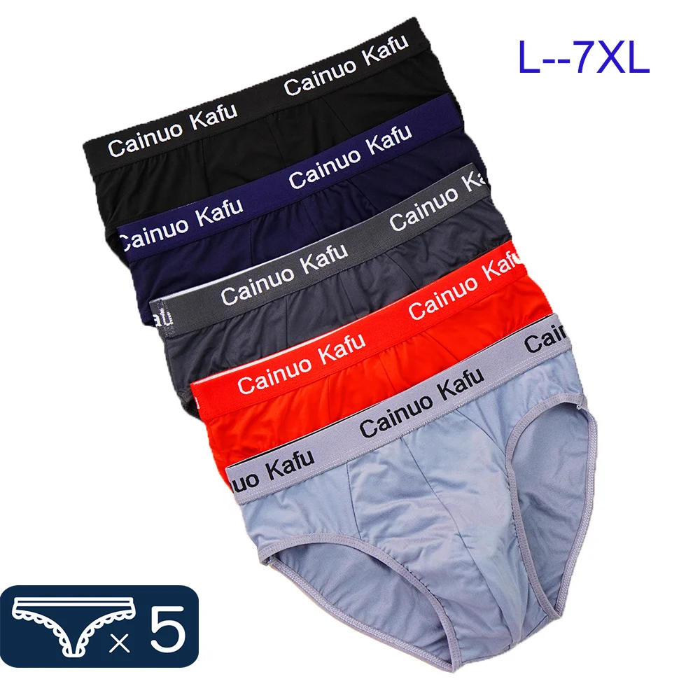 

5 Pcs/Lot Fasion Men's Briefs Pure Cotton Breatable Underwear Desiner omme Boxers Panties Plus Size L-7XL Free Sippin