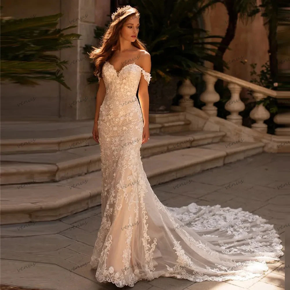 

Exquisite Wedding Dresses For Women 2024 Sweetheart Bridal Gowns Lace Appliques Off The Shoulder Robes Vintage Vestidos De Novia