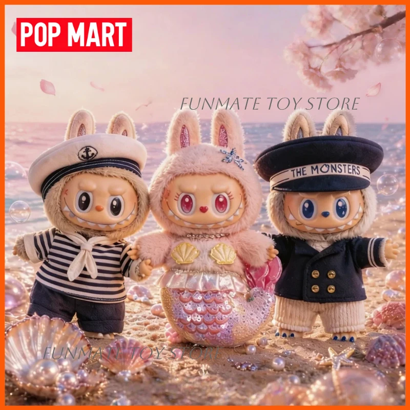 Фото Оригинальная серия POP MART New Flying LABUBU: Лабубу Капитан, Моряк, Русалка — виниловые плюшевые подвески-карточки, коллекционные фигурки, подарок для девочек №1