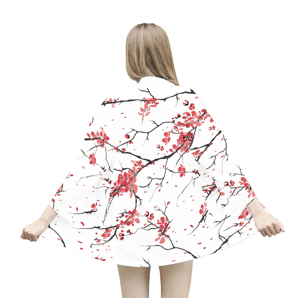 Новое японское женское традиционное кимоно с рисунком цветка сливы в японском