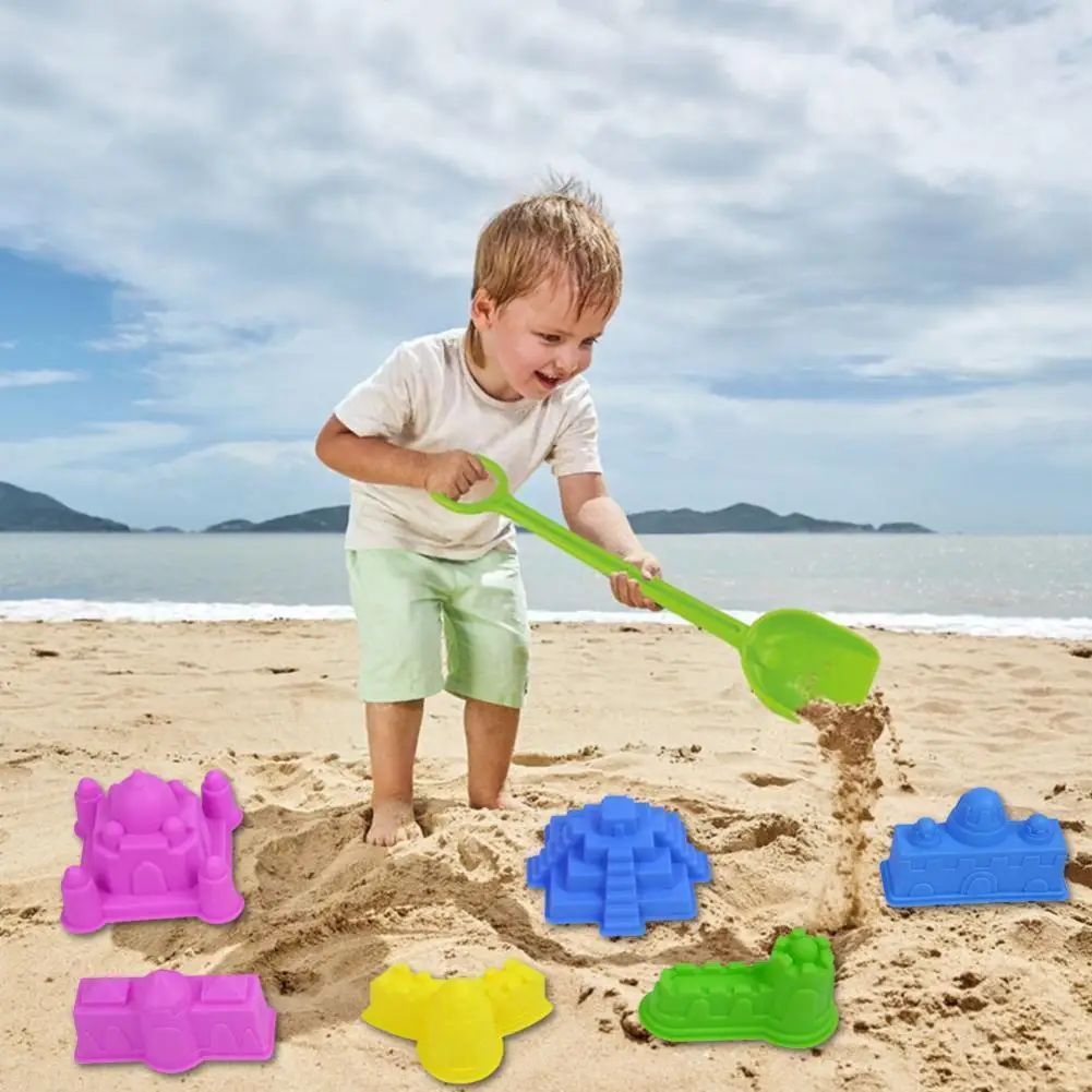 

6 Pcs/set Castle Sand Clay Mold Building Pyramid Bath Beach Funny Sandcastle Toy Beach Game Sand Toys Interactive O5r6