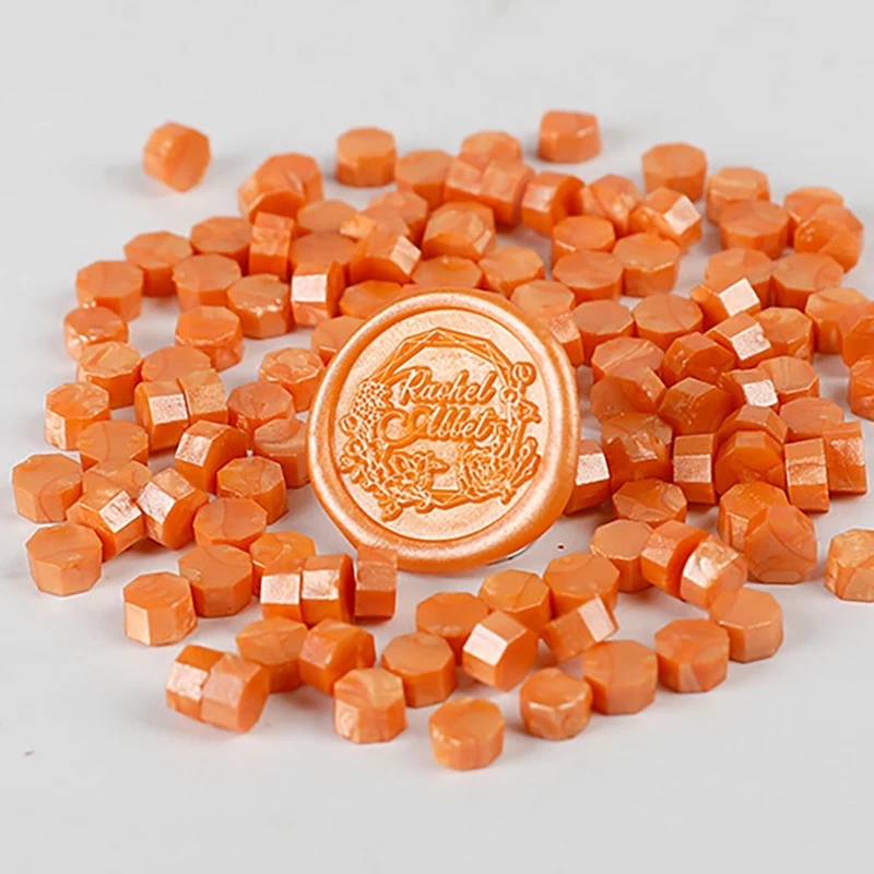 

Orange 100Pcs Sealing Wax Seal Beads Beans Stamp for DIY Craft Wedding Birthday Party Invitation Wax seal Ancient Sealing Wax