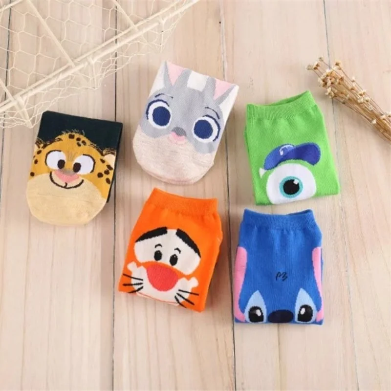 Stitch Disney anime socks cartoon figure Tigger Animal monster new casual xxx girls child Princess socks little girl Boat socks