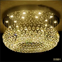 free shipping led crystal celling light living room lamp dome light crystal hotel lobby messenger wire lamp led circle dia40cm