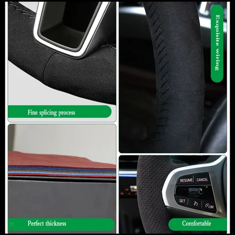 Плетеный чехол на руль автомобиля для Volkswagen VW Golf 7 6 5 4 3 2 MK7 MK6 MK5 NK4 NK3 MK2 Polo Passat B8 Tiguan Замшевая кожа