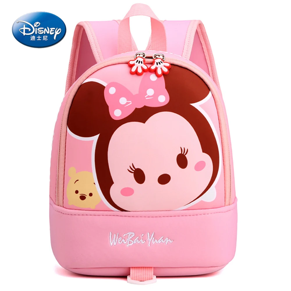 

Disney New Arrival Cartoon Minnie Mouse Schoolbags For Girls Lovely Anti-lost Backpacks Kids Fashion Light Kindergarten Backpack