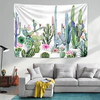 cactus wall tapestry watercolor saguaro tapestry wall hanging tropical landscape desert succulent plant tapestry for home decor