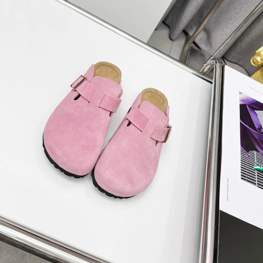 

Guangzhou Factory Hot-selling Women's Fashion Flat Cow Sued EVA Non-slip Wear-resistant Sole Casual Breathable Boken Slippers