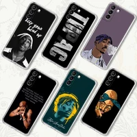 gangsta rapper 2pac tupac rap clear case for samsung galaxy s21 s20 fe s22 ultra s10e s10 s9 plus 5g soft phone cover coque