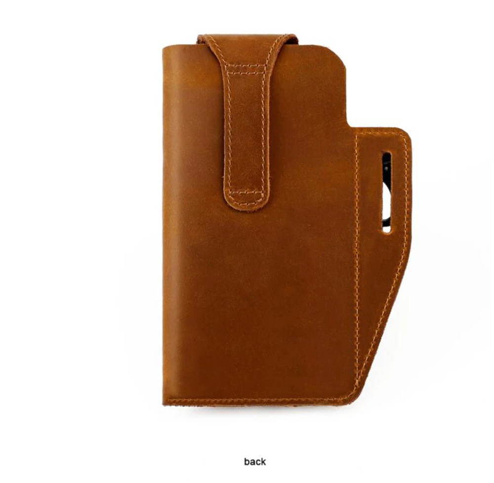 6102 Outdoor Men's vintage   Wear belt mobile phone Fanny pack  PU  leather  sports tactical  Mobile phone waist bag