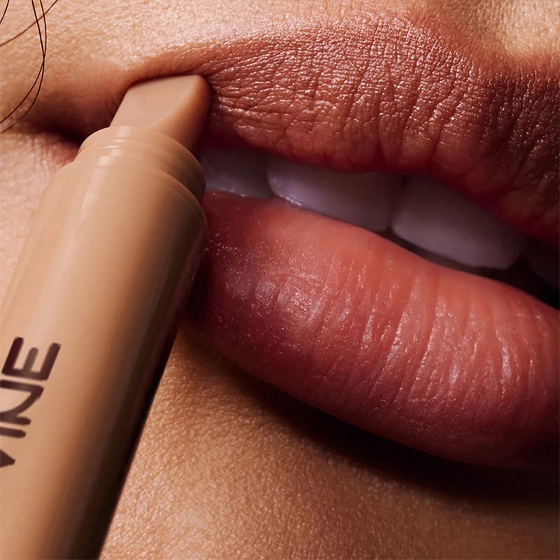 Фото Рекомендуемый блоггер, брендовый карандаш для губ, долговечный бархатный матовый, приятный для начинающих, сексуальный двусторонний шелковистый пептид, телесный карандаш для губ №4