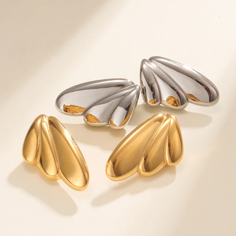 Геометрические серьги-гвоздики Mewanry из нержавеющей стали 316L с крыльями для