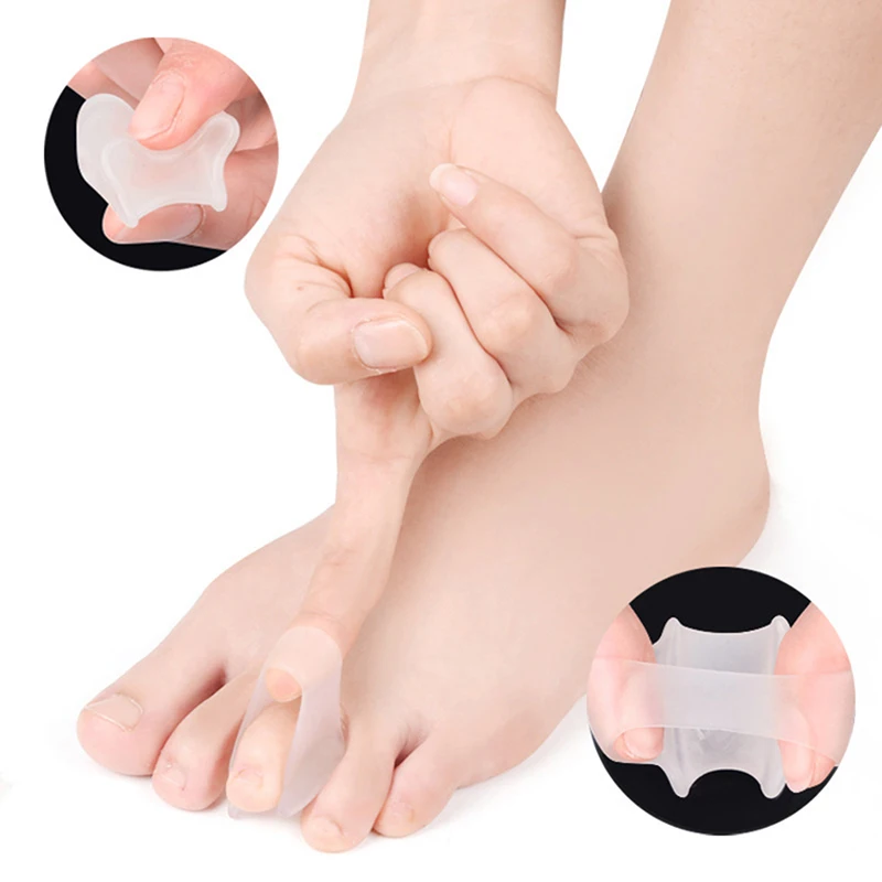 

1Pair Soft Silicone Toe Separator Treat Hallux Valgus Bunion Foot Overlapping Corrector Anti-Wear Care Pads Pedicure Tools