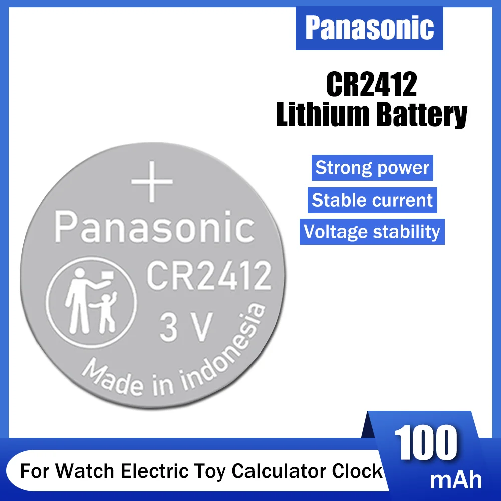 Литиевая кнопочная ячейка Panasonic CR2412 CR 2412 3 В 1 шт. для автомобильных ключей часов