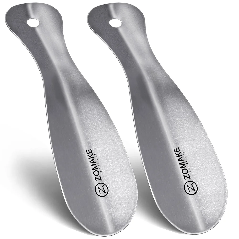 Маленький Металлический обувной рожок ZOMAKE, 2 шт., дорожный обувной рожок 7,5 дюйма, удобный переносной вспомогательный инструмент, вспомогательный инструмент для ношения обуви, профессиональный рожок для обуви