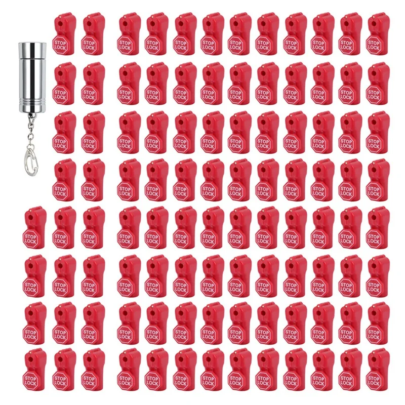 

100 Pcs/Bag Red 6Mm Security Tag Stop Lock Hook Security Display Hook Detacher Key Anti Theft Stoplock