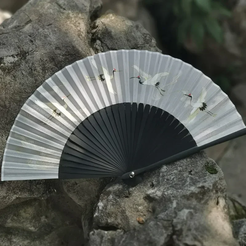 

Chinese Japanese Style Silk Fan Folding Wedding Fan Art Chinese Dance Hand Fan Vintage Bamboo Folding Hand Held Flower Fan