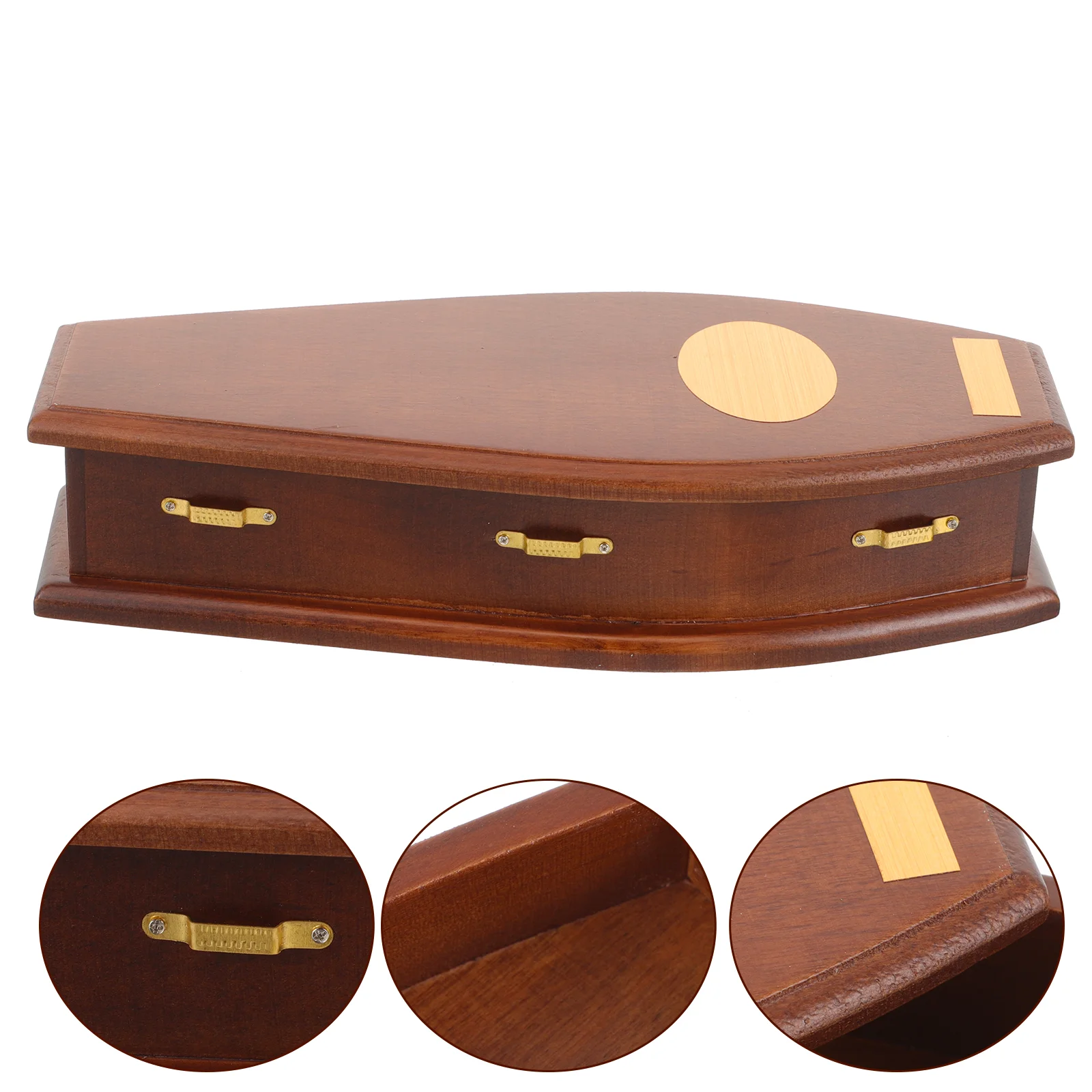 

Jewelry Box Decorative Coffin Wood Halloween House Accessories Furniture Micro Scene Decorations