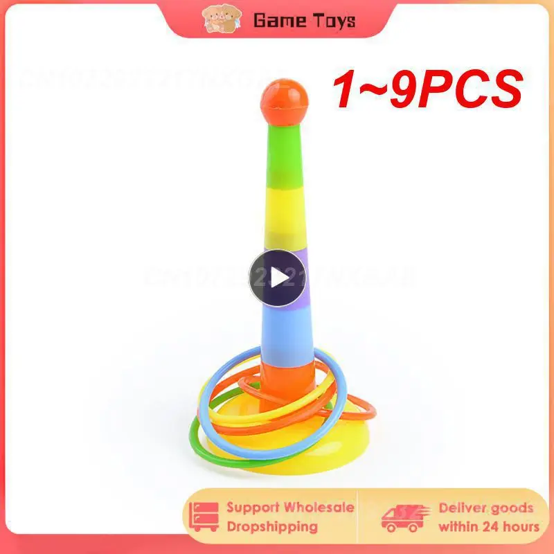 

1~9PCS Children Throw Circle Game Ferrule Stacked Toys Fun Indoor Outdoor Parent-Child Interactive Circle Layers Early Education