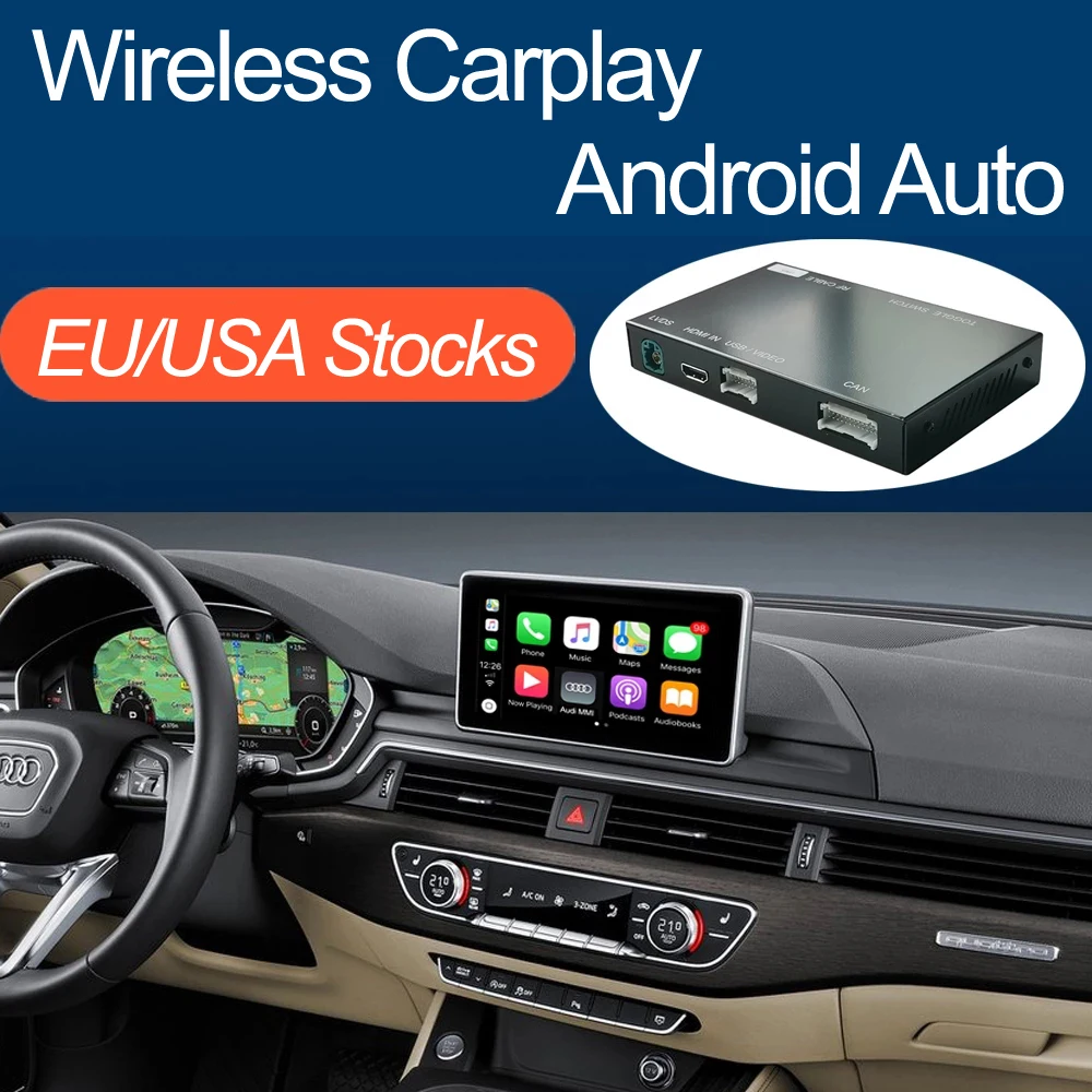 Wireless Apple CarPlay Android Auto Interface for Audi A4 A5 2016-2019, with AirPlay Mirror Link Car Play Functions