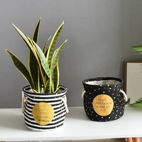 linen plant basket home storage organizer bucket decorative flower pot modern storage bin toys towels organizer indoor planter