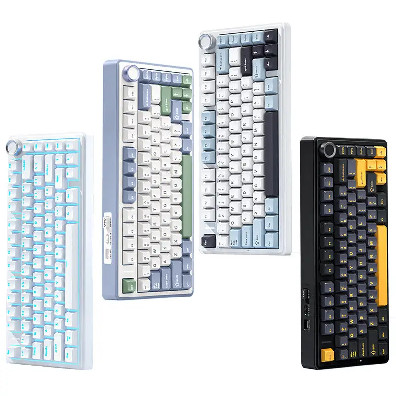 AULA-Clavier mécanique F75 фильтр sans fil 2.4G Bluetooth RVB PBT 75% расположение OEM-профиль шарнир personnalisé