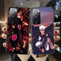 naruto phone case for samsung galaxy s30 s21 fe s20 s7 s5 s8 plus s9 s10 s10e s21 ultra note 10 lite phone cover black
