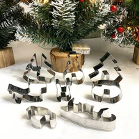 luanqi xmas stainless steel biscuit mold christmas cookie cutter baking tool theme snowflake santa claus gingerbread cake mould