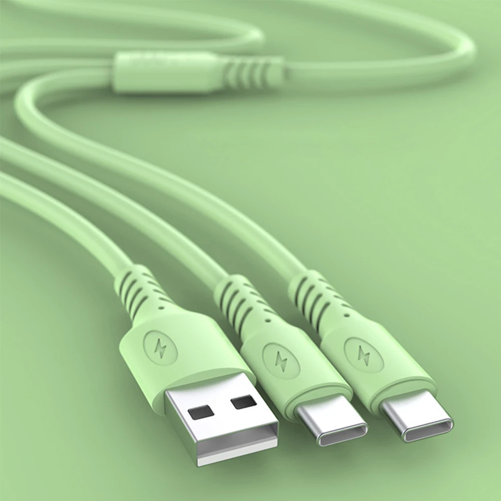 

2 In 1 USB Cable for Samsung S10 Xiaomi 8 Micro USB Type C Liquid Silicone USB Fast Charging Cable Type-C Mobile Phone Wire Cord