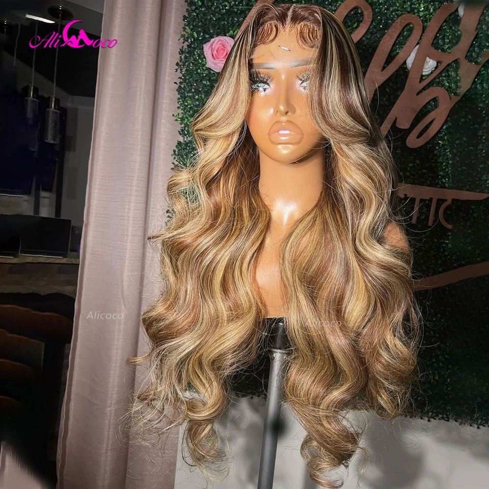 Highlight Wig Human Hair Colored Honey Blonde Lace Front Human Hair Wigs for Women 13x6 Body Wave Lace Frontal Wig Preplucked