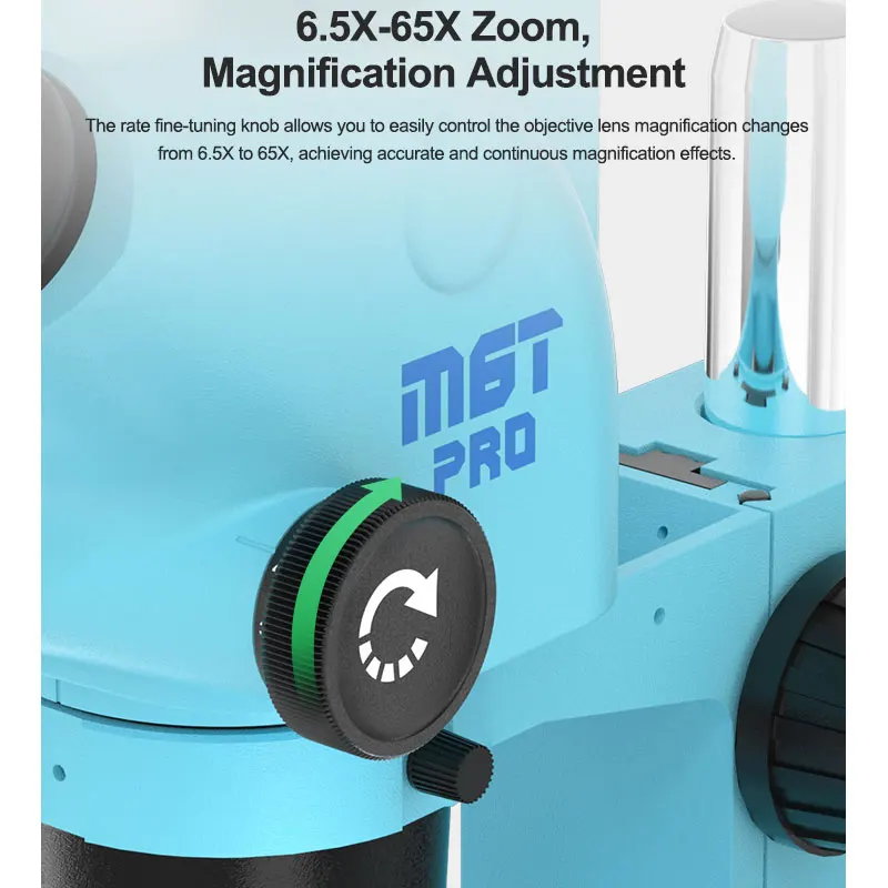 Тринокулярный HD-стереомикроскоп с непрерывным увеличением 6 5x-65X