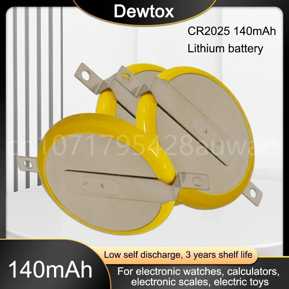 50-100 шт. CR2025 CR 2025 3 В литиевая батарея с 2 паяными ножками для ключей от машины