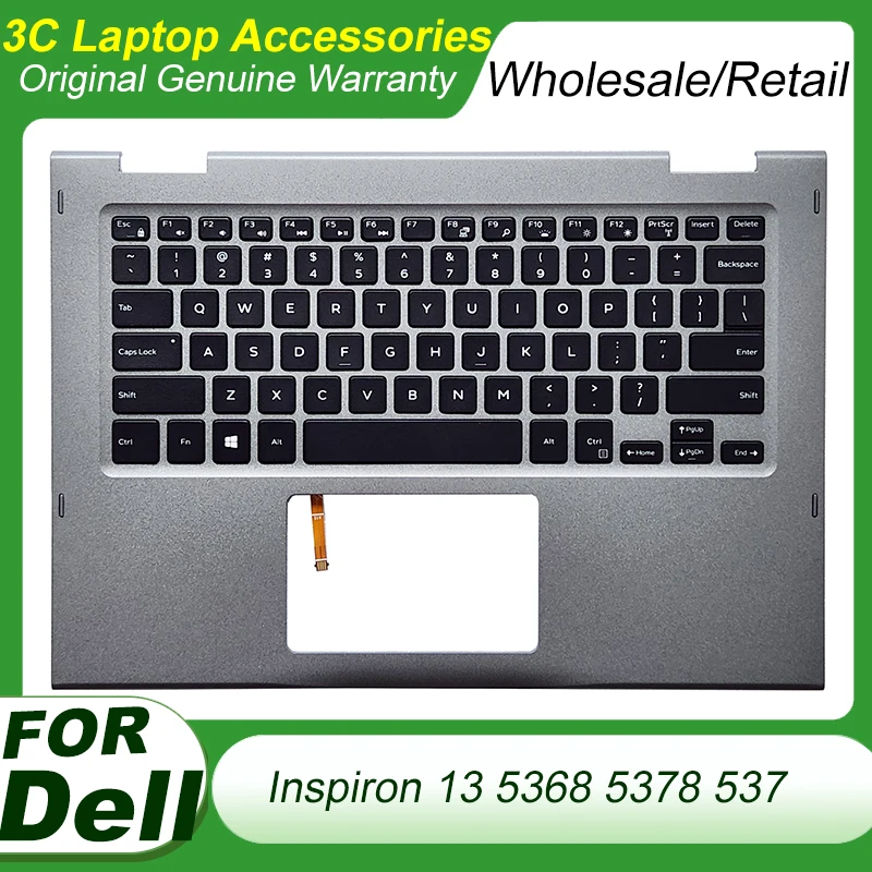 

Original New for Dell Inspiron 13 5368 5378 5379 0JCHV0 Top Case Upper Palmrest Cover Laptop Keyboard Latin US Backlight Replace